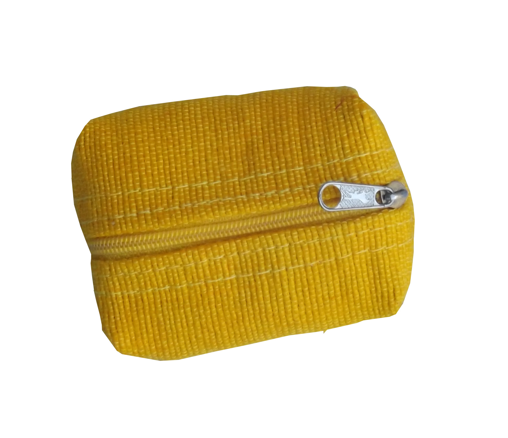 Yellow Abaca Pillow-style Coin Purse