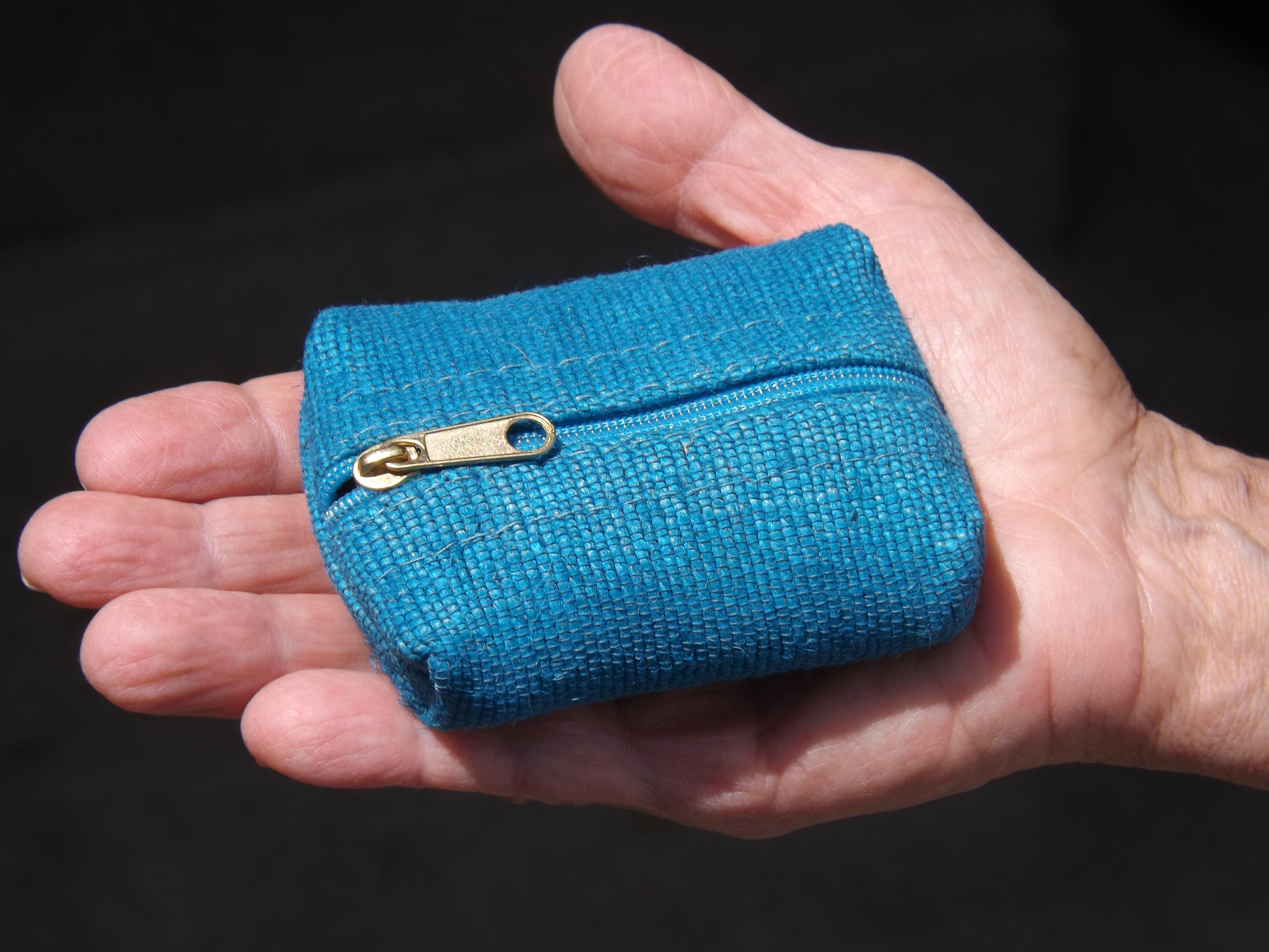 Teal Abaca Pillow-style Coin Purse