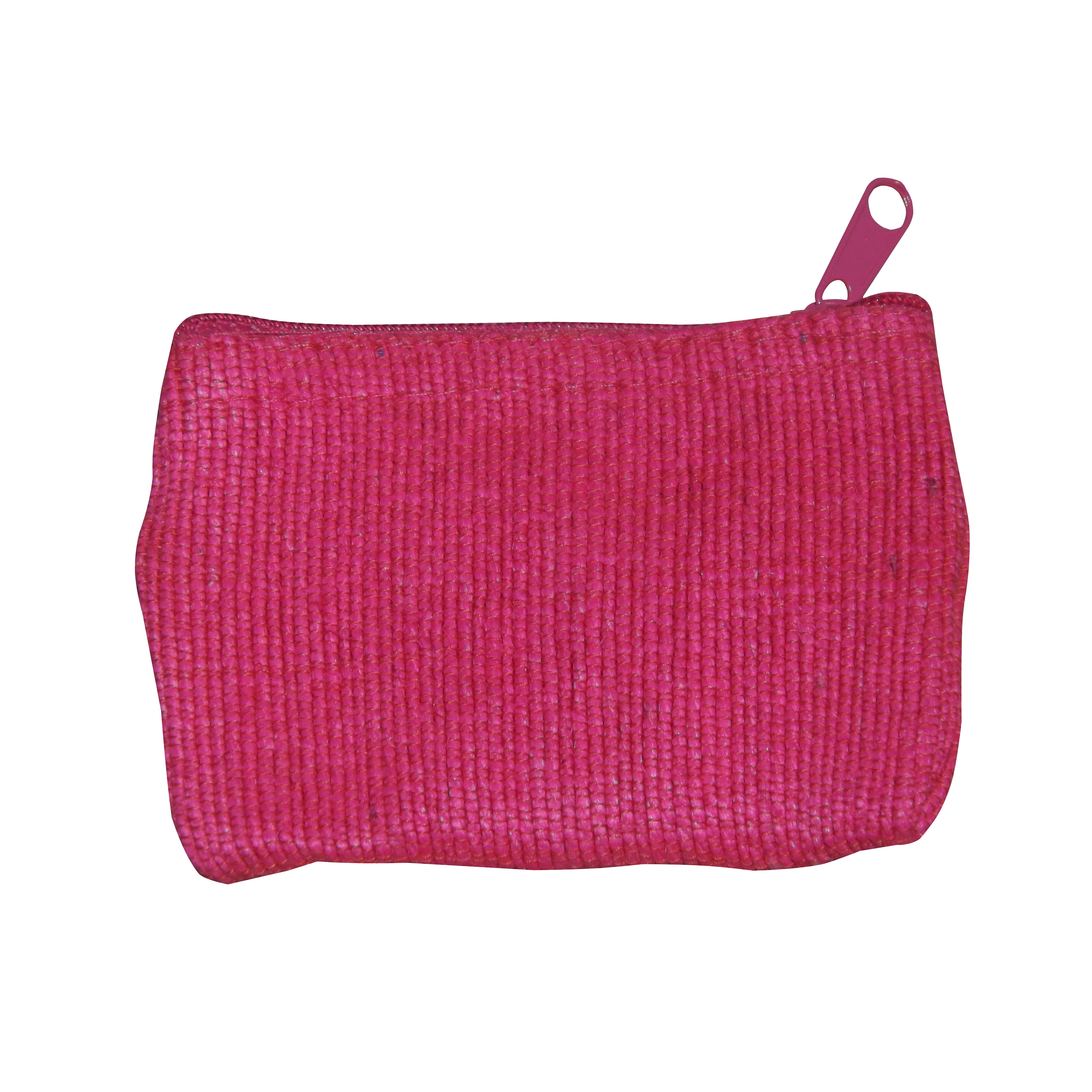 Pink Abaca Flat-style Coin Purse